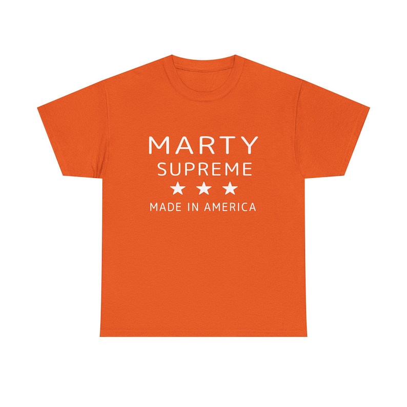 Supreme Brand Streetwear - Marty Supreme oranje katoenen T-shirt Patriottisch