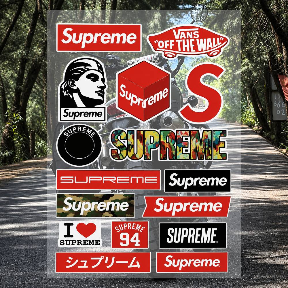 Supreme Brand Streetwear - A-s-supreme-es Streetwear Merk Stickers Set Waterdichte
